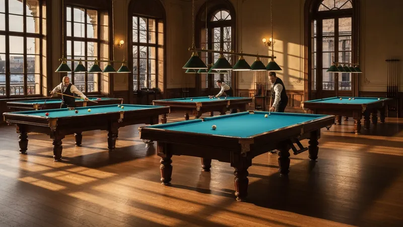 Joueur analysant les angles sur une table de snooker